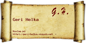 Geri Helka névjegykártya